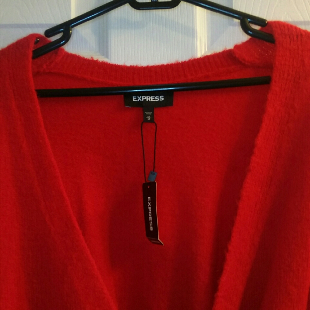 NWT EXPRESS Red Wrap Sweater - Picture 9 of 11